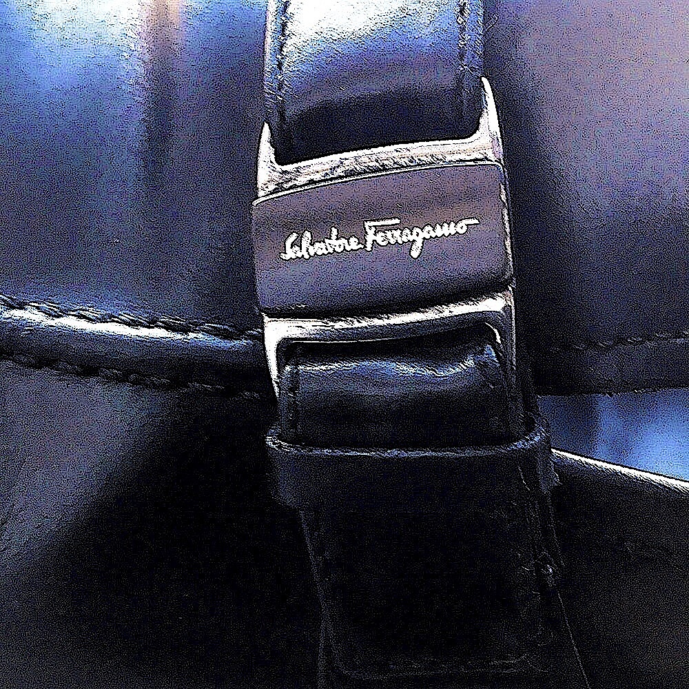 Ferragamo Men’s Patent Leather Loafer w/Silver Buckle, Black, 10 D.